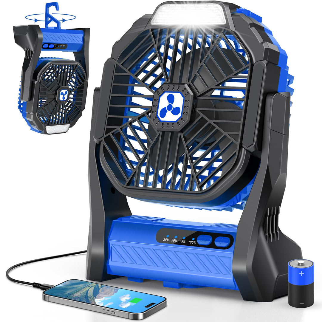 PDBEST Batteriebetriebener Ventilator 20000mAh Kabellos, Wiederaufladbarer Tragbarer Ventilator mit