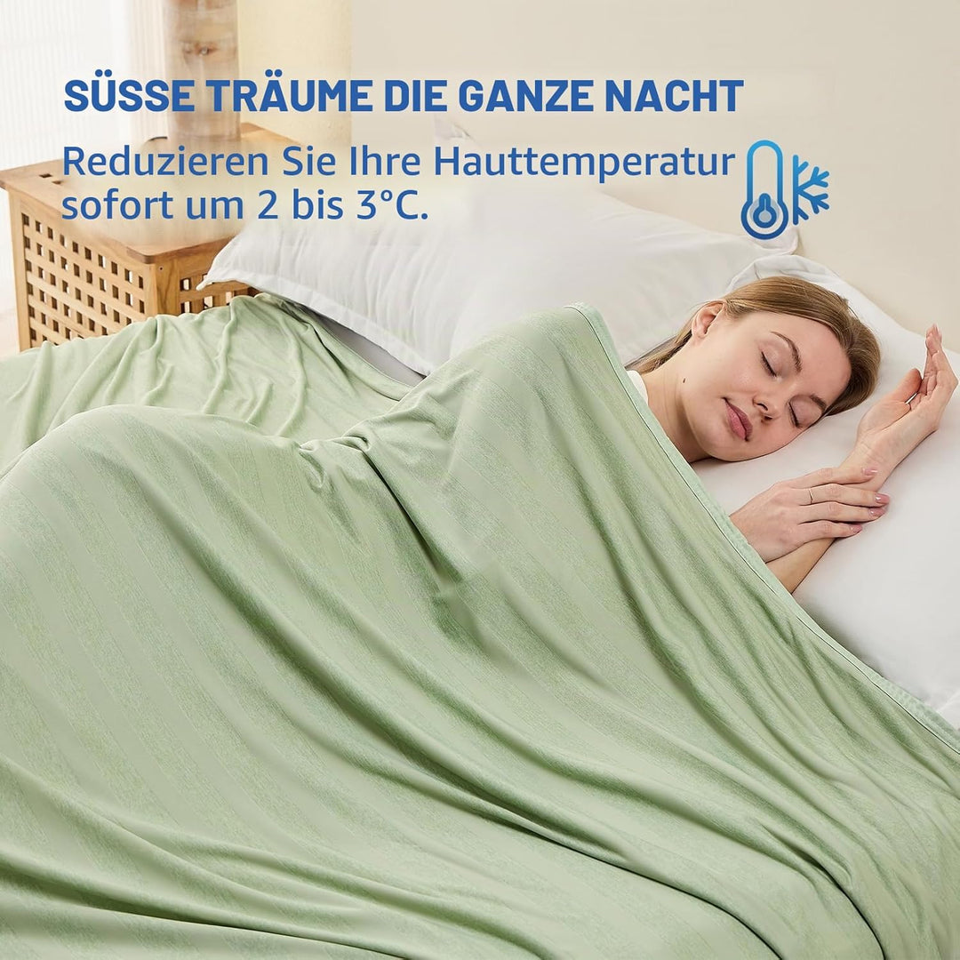 EMME Kühldecke Kühlende Decke,Arc-Chill Q-Max>0,5, 2 in 1 Doppelseitige Dünne Sommerdecke, Leicht At
