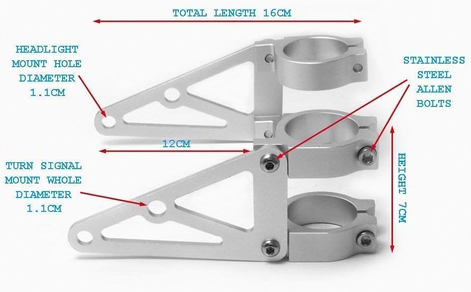 Alchemy Parts Hochwertig 50mm/51mm CNC Gebürstetes Aluminium Lenkstangen Halterung Motorrad Scheinwe