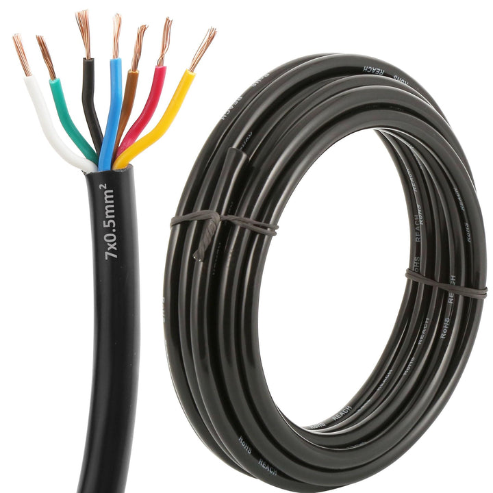 20AWG 7×0.5mm² Elektrischer Draht Kabel 7 adrig 5M Kupferkabel Fahrzeugkabel 7 polig Verlängerungska