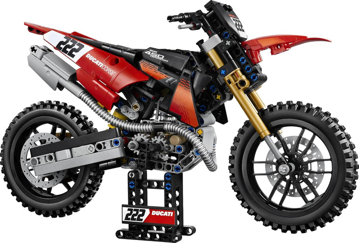 LEGO Technic Ducati Desmo450 MX Factory Motorrad Modellbausatz - Mit Motorrad Spielzeug mit Lenkung