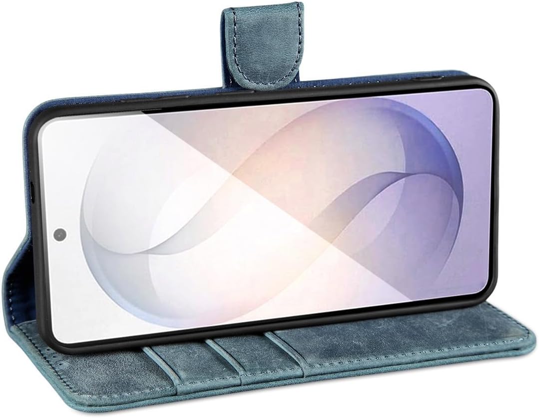 LENSUN Lederhülle für Samsung Galaxy S26 5G, Echtleder Handyhülle [Brieftasche][Bookstyle Schutzhüll