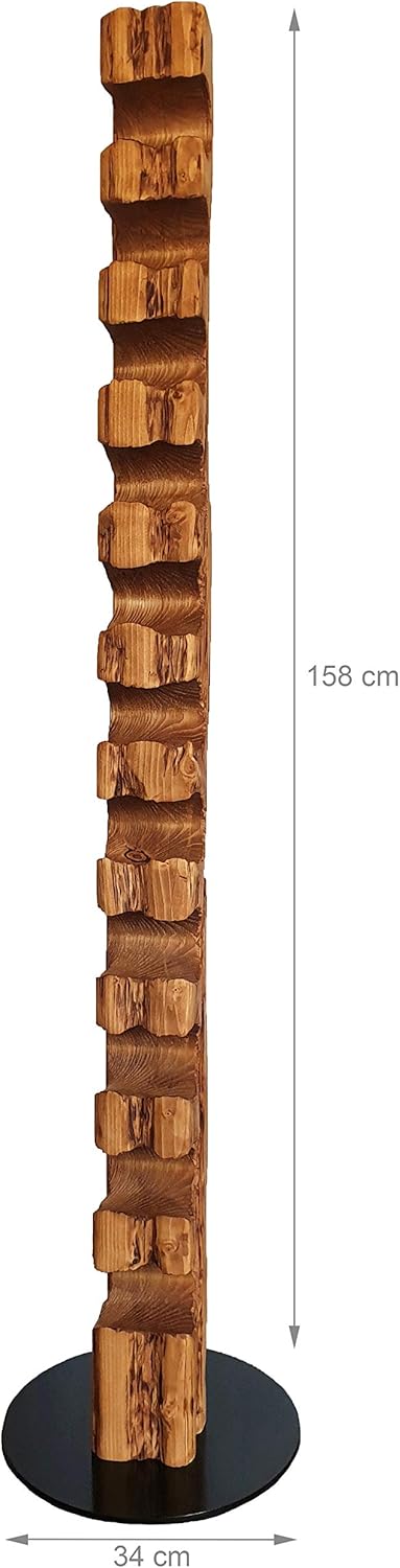 Wood & Wishes – Rustikaler Weinständer, Weinregal, Weinhalter aus massivem Holz; gefertigt in Handar