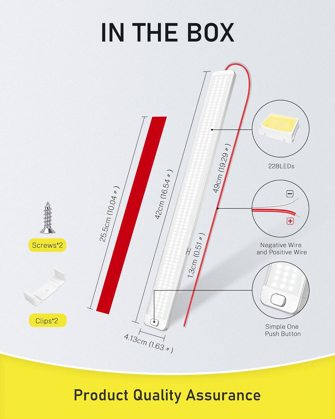 MERTTURM 228LED Leiste 12V(40cm), 12 Volt LED Lampe 10W 1000LM, LED Auto Innenraumbeleuchtung Lichtl