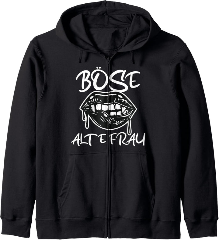 Böse Alte Frau - Schwarze Lippen Geschenk Kapuzenjacke