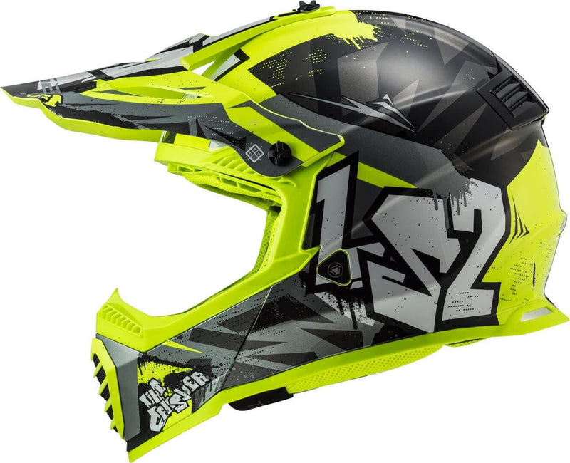 LS2, Crosshelme motorrad Fast evo Crusher black H-V yellow, S S Black yellow, S Black yellow