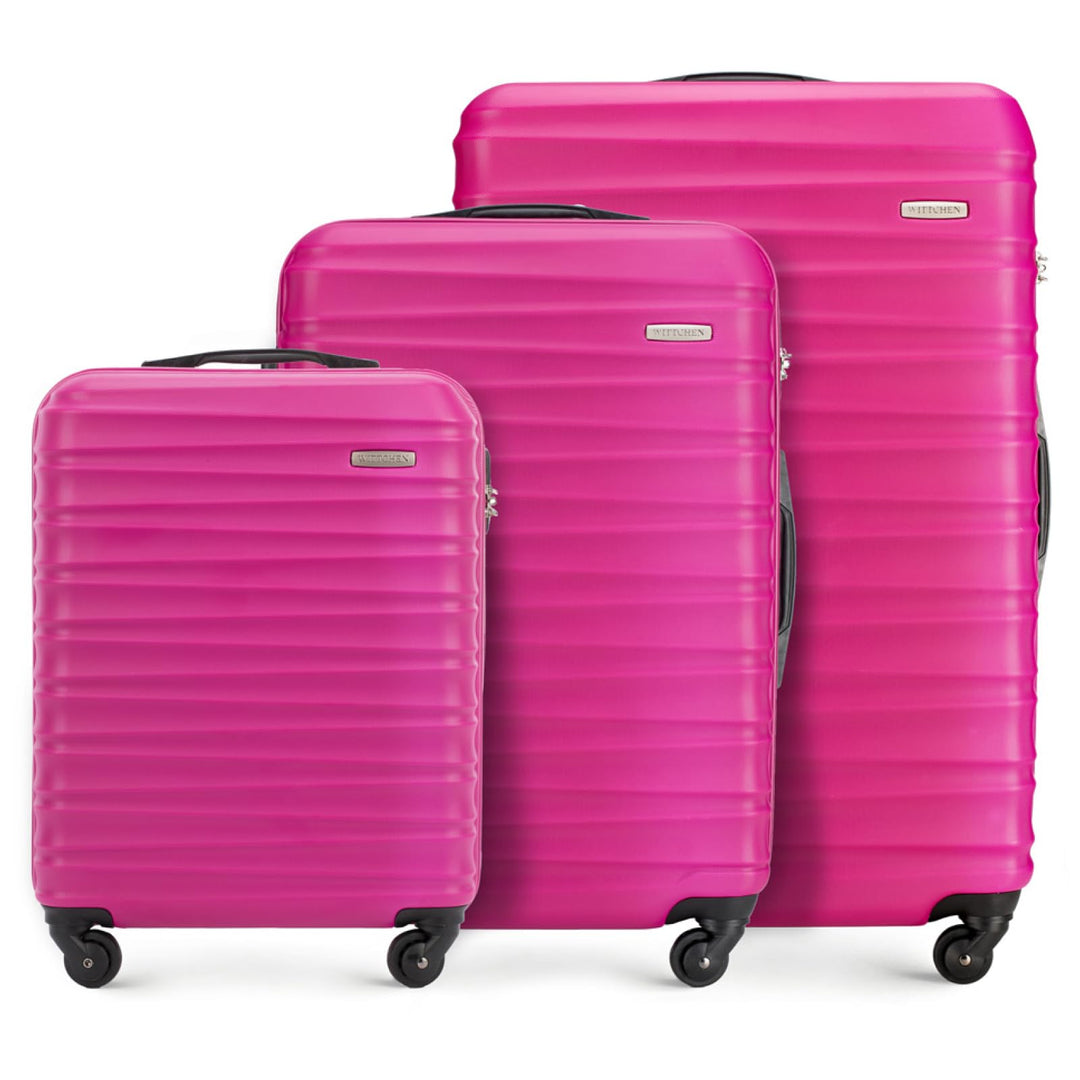 WITTCHEN Reisekoffer 3er Koffer-Set Rollkoffer Trolley Handgepäck Hartschale aus ABS mit 4 Spinner-R