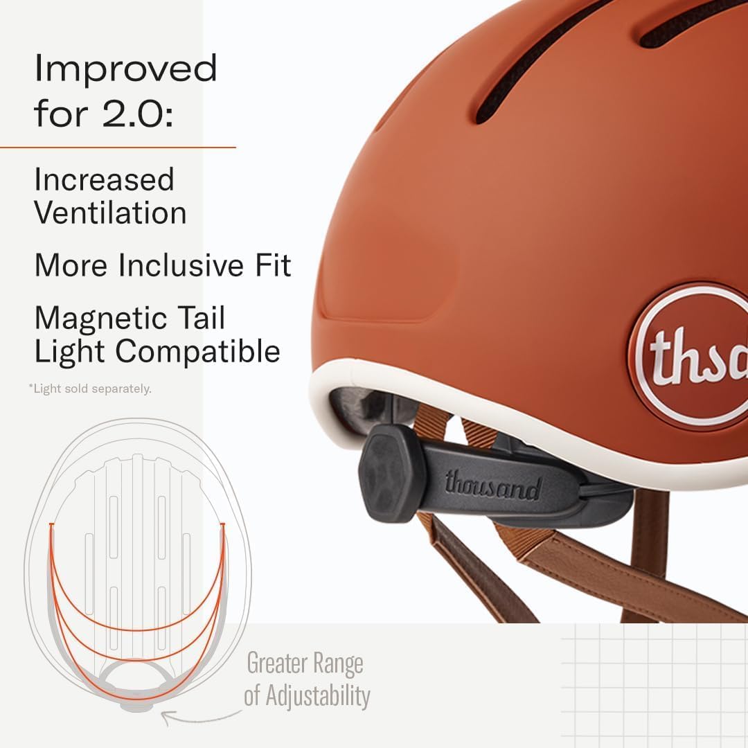 Thousand Heritage Collection Fahrradhelm für Erwachsene, niedriges Profil, Retro, Pendler, Sicherhei