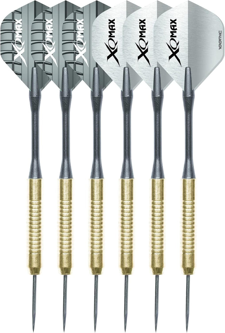 XQMAX Starter Set Bristle Dardboard, inkl. 6x 18g Steel Darts, Scoreboard, Wischer und Stift