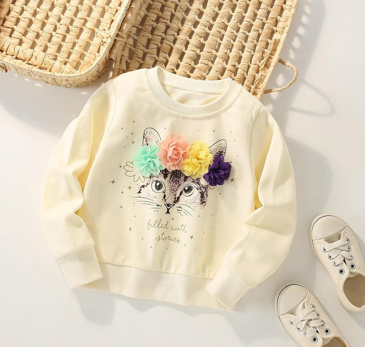 Codkkre Sweatshirt Mädchen Pullover für Kinder Süss Cartoon Sweater Mädchen Langarmshirts aus Baumwo