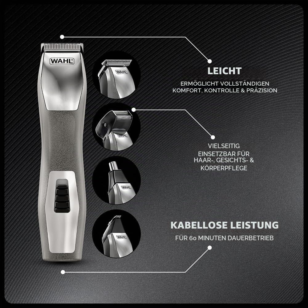 WAHL Chromium 11-in-1 Multigroomer, Augenbrauenschneider, Körpertrimmer, Barttrimmer für Männer, Sto