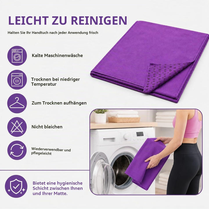 Morbuy Mikrofaser Hot Yoga Handtuch, Yoga Mat 183x63cm rutschfest Fitnesstuch Weich Atmungsaktiv Ant