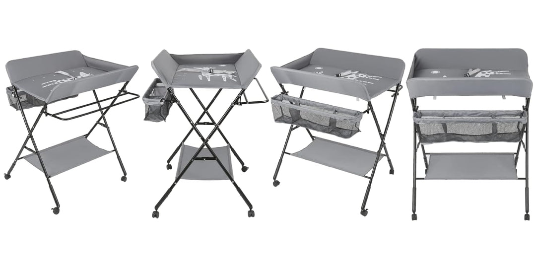 Wickeltisch Klappbar, Höhenverstellbare Wickelkommode, Traglast bis 15 kg, Anwendbare Mütter Höhe: 1
