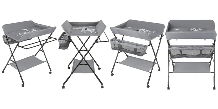 Wickeltisch Klappbar, Höhenverstellbare Wickelkommode, Traglast bis 15 kg, Anwendbare Mütter Höhe: 1