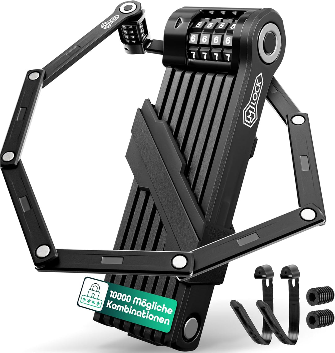 M-LOCK Faltschloss 120cm - Fahrradschloss Diebstahlsicher [Individueller Pin] Zahlenschloss Schnelle