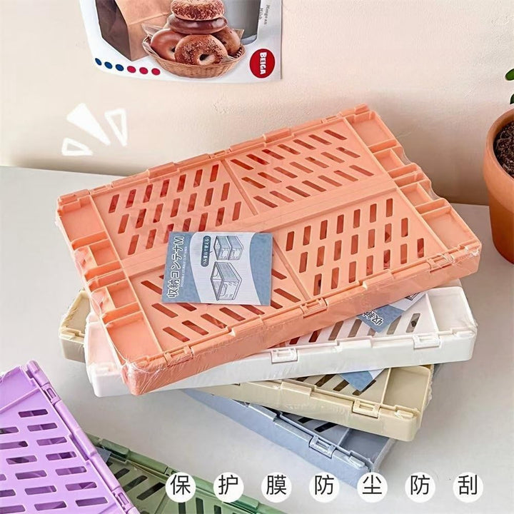 6 Stück Rosa Klappbox 25×16×10cm,Klappkiste Körbe Aufbewahrung Zusammenklappbarer Tragbar Aufbewahru