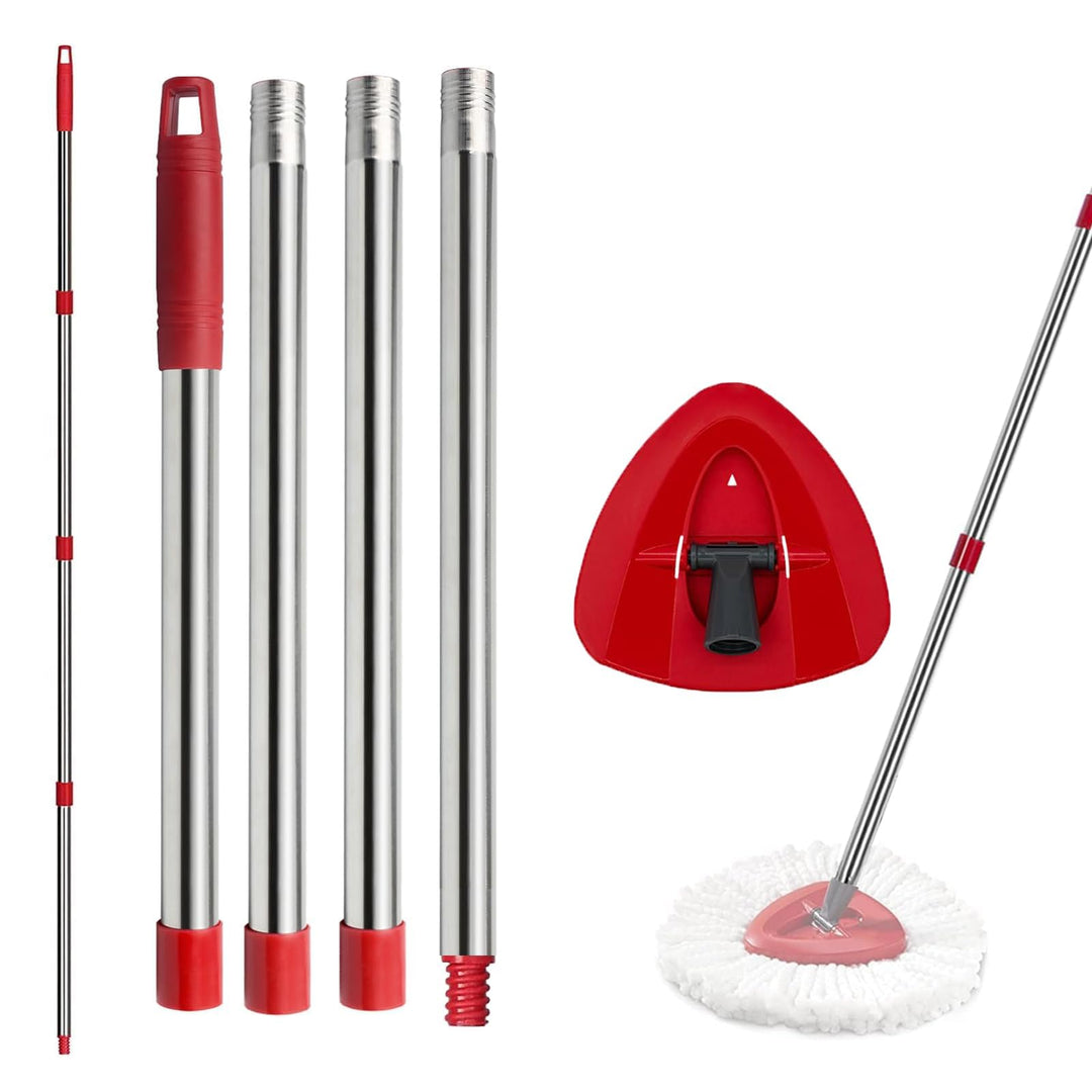 Ersatz Wischmopp Set, kompatibel mit Vileda Turbo 2in1 EasyWring&Clean, 1 Griff, 76,2–147,3 cm Griff
