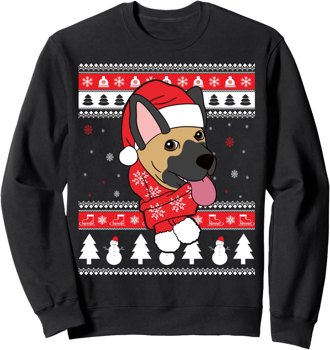 Deutscher Schäferhund Lustiger Hässliche Weihnachten Sweatshirt