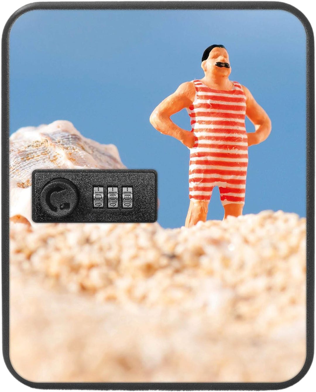 banjado® Burg-Wächter® abschliessbarer Schlüsselkasten mit Motiv Bademeister für 20 Schlüssel - Schl