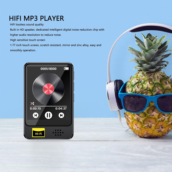 MP3-Player mit Bluetooth 5.0, HiFi-MP3-Spotify-Player mit Verlustfreiem Sound, 1,77-Zoll-Touchscreen