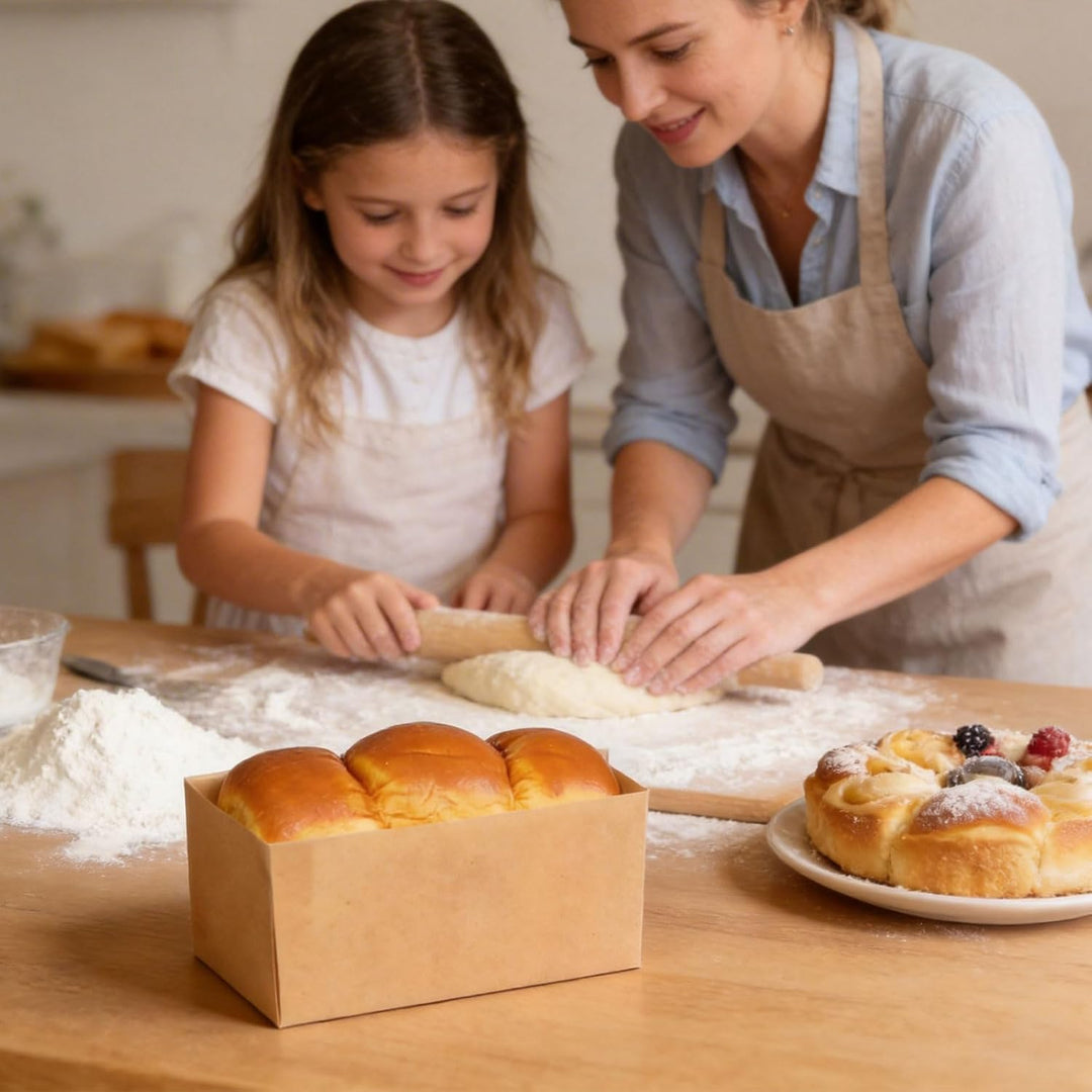 NOLITOY 50 Stück Backpapier für Kastenform Antihaft Einleger Brotbackform Rechteckig Kuchenform Papi