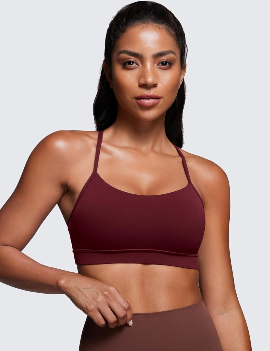 CRZ YOGA Damen Butterluxe Racerback Sport BH Gepolstert Ohne Bügel Y-Rücken Yoga Bra Sommer Atmungsa