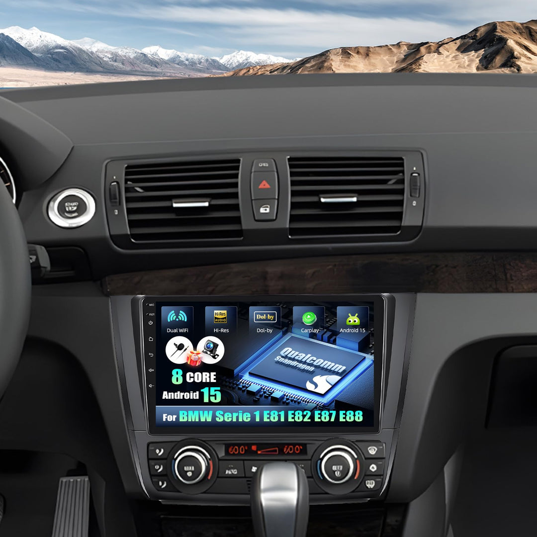 CAMECHO Android 15 Qualcomm Octa Core 3G+32G Autoradio für BMW 1 Serie E81 E82 E87 E88 mit Carplay A