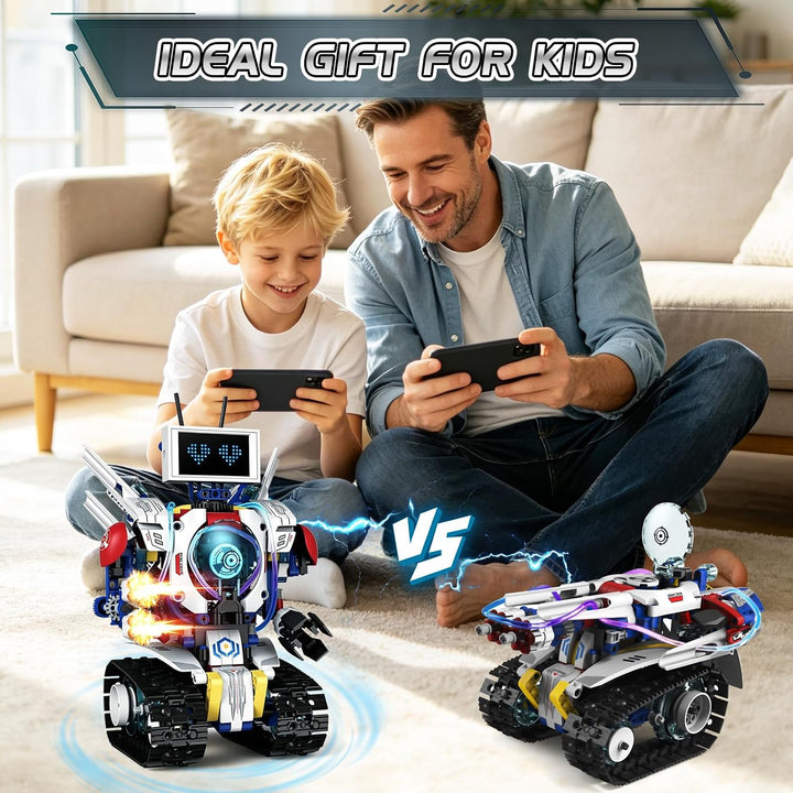 Joellfuner Technik Roboter Kinder | 5 in 1 Programmierbarer Roboter Spielzeug mit APP und Fernsteuer