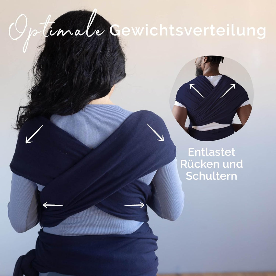Boba Babytragetuch ab Geburt bis 15 kg - Kuschelweiches & Stützendes Baumwollfrottee, Tragetuch Baby