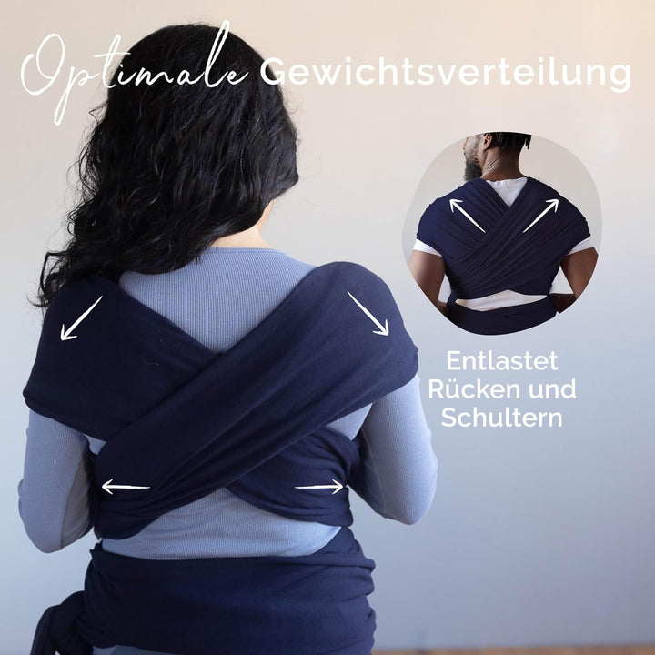 Boba Babytragetuch ab Geburt bis 15 kg - Kuschelweiches & Stützendes Baumwollfrottee, Tragetuch Baby