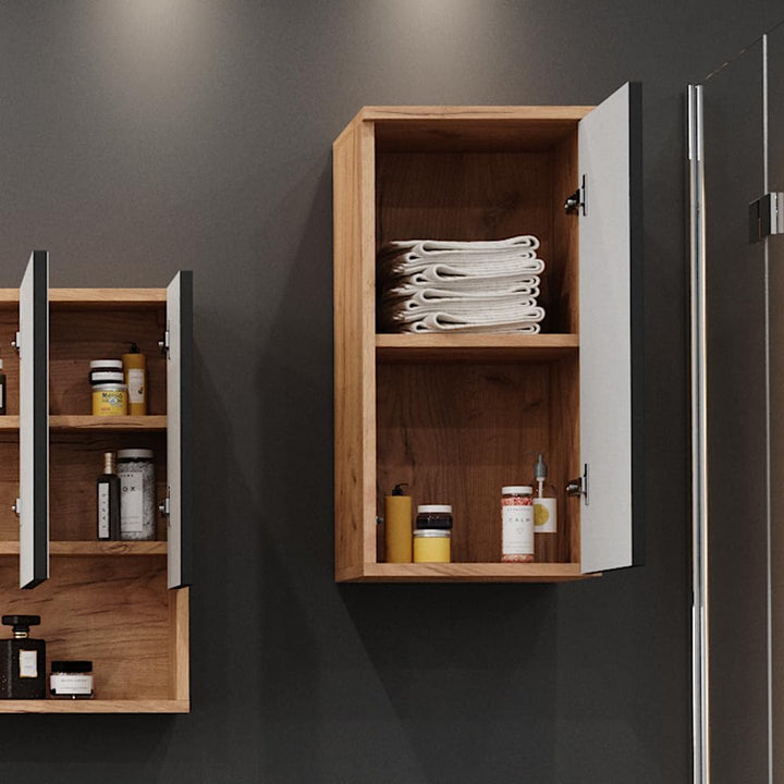 Vicco Badschrank Anthrazit gepunktet Irma 30x59x24 cm - hängender Badezimmerschrank, Praktisch für K