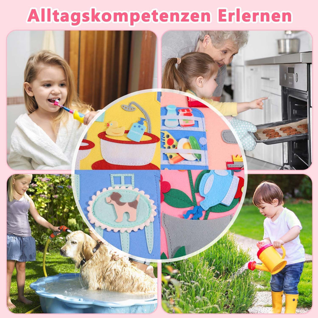 UNOSEKS Quiet Book 2 Jahre, Filzbuch Bauernhof Montessori, 3D Filz Busy Book Ab 2 Jahr Baby Activity
