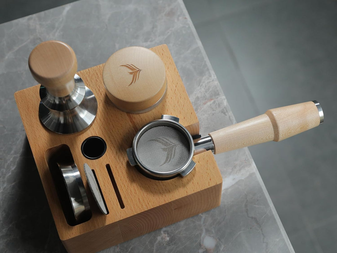 Espresso Tamperstation 54mm Buchenholz für Sage Barista Express, Pro, Touch, Bambino Plus – 7-Fach B