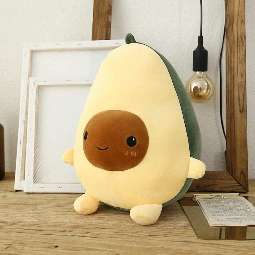 Yeqivo Niedliches Avocado Plüschtier mit Avocado gefülltes Kissen Geschenk für Mädchen Jungen Freund