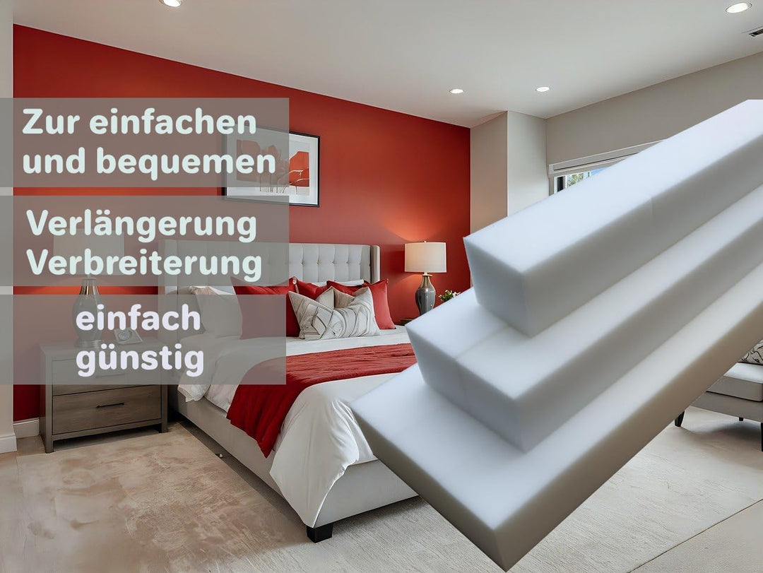 All4All Matratzenverlängerung 12x12cm Schaumstoff zuschnitt, Matratzenkeil, Bett Lückenfüller, Matra