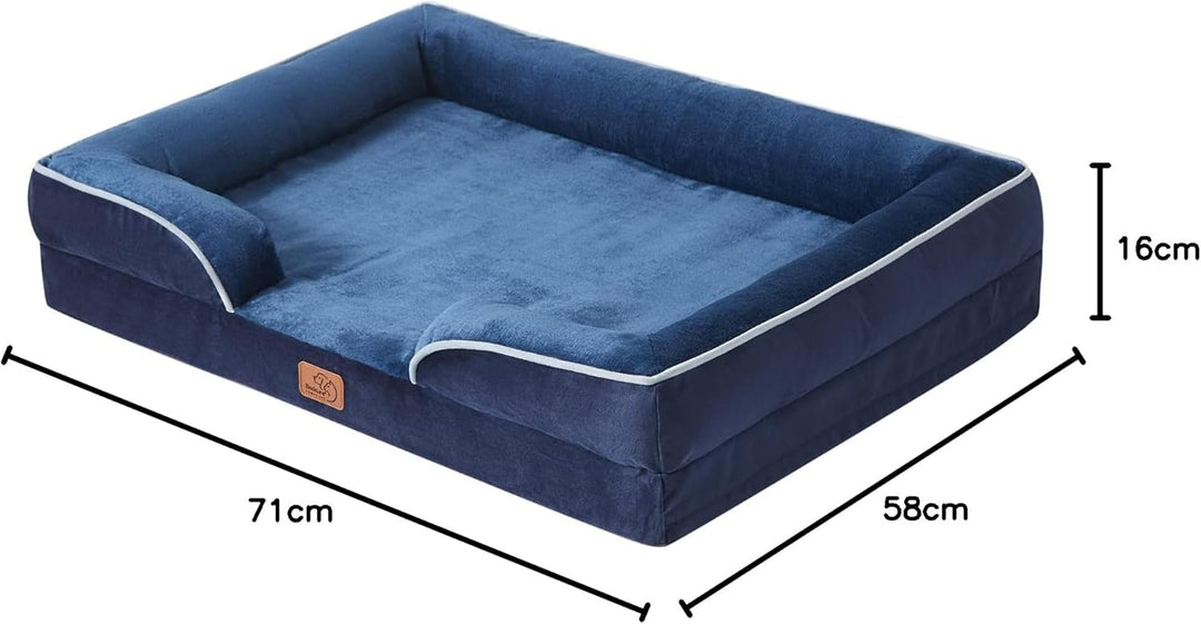 Bedsure orthopädisches Hundebett Ergonomisches Hundesofa - 71x58 cm Hundecouch mit eierförmiger Kist