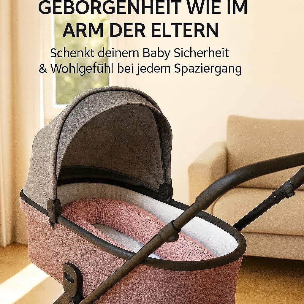 Kinderwagenschlange – Weiche Baby Kuschelschlange für Kinderwagen & Wiege | Handgefertigt aus Baumwo