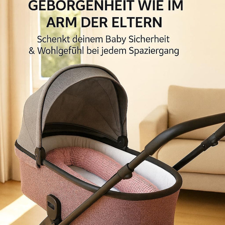 Kinderwagenschlange – Weiche Baby Kuschelschlange für Kinderwagen & Wiege | Handgefertigt aus Baumwo