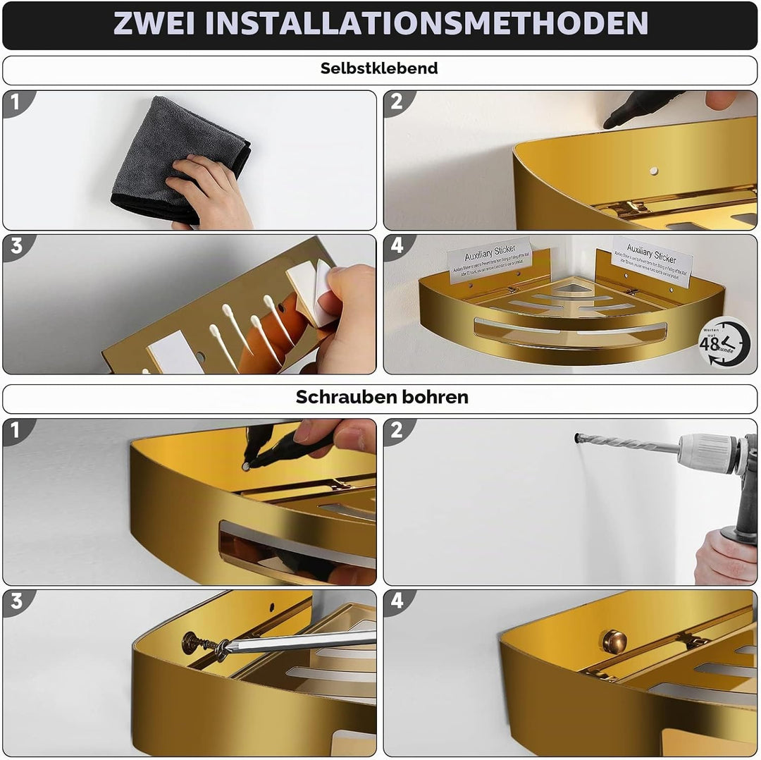 Strength Enemy Duschablage Ecke Ohne Bohren SUS 304 Edelstahl Duschregal Badregal Eckablage Duschkor
