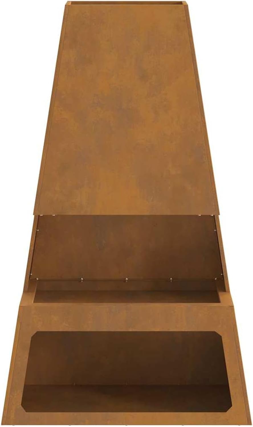 Gecheer Feuergrill, kegelförmiges Design, 60x35x100 cm, Cortenstahl, für Aussenbereich und Entspannu