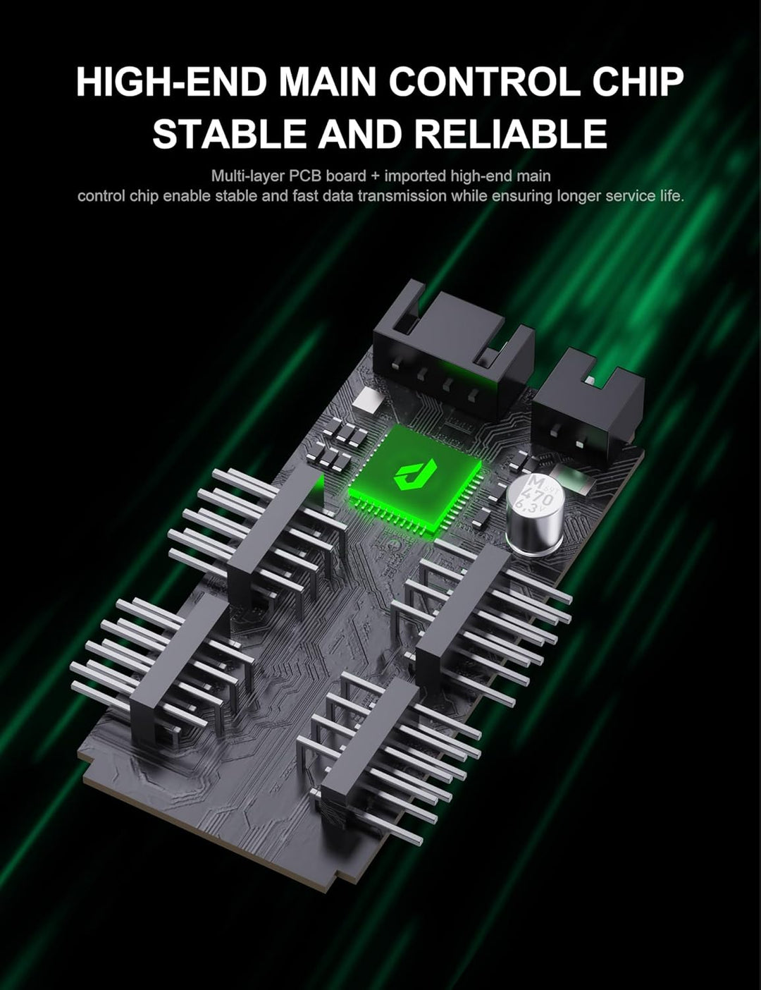 upHere USB 2.0 9-Pin Hub,1 zu 4 Mainboard Erweiterung,SATA Stromversorgung,Hochgeschwindigkeits-Date