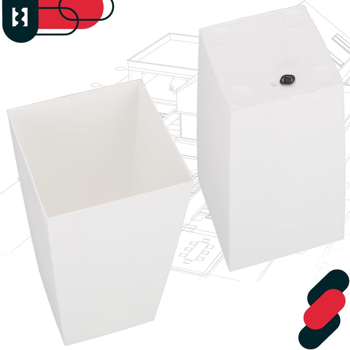 KOTARBAU® Blumentopf 265x265x500mm Quadratisch mit Innentopf Mattweiss, 265x265x500mm