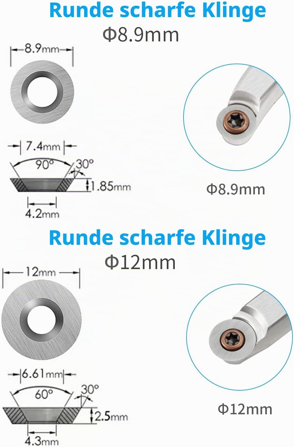 DEEFIINE Hartmetall Wendeschneidplatten Set fur DrehmeiBel, 12 Stück CNC Hartmetall Drechselwerkzeug