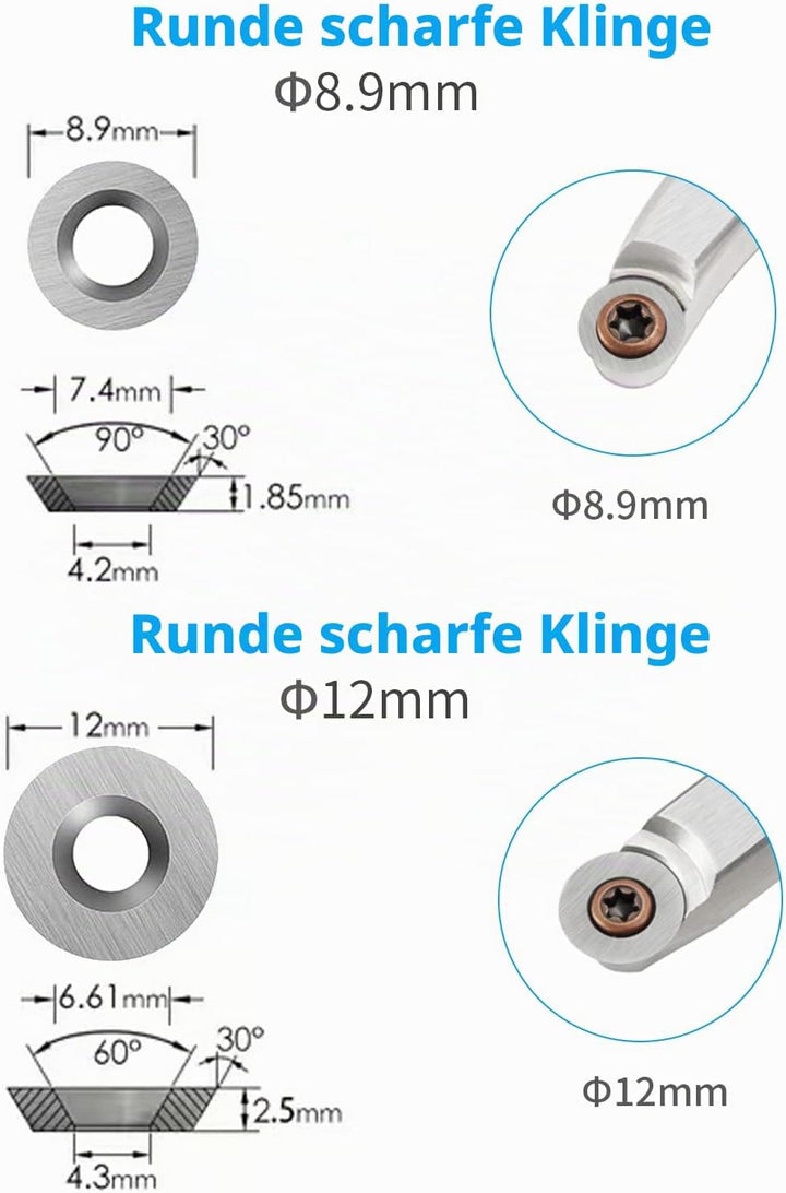 DEEFIINE Hartmetall Wendeschneidplatten Set fur DrehmeiBel, 12 Stück CNC Hartmetall Drechselwerkzeug