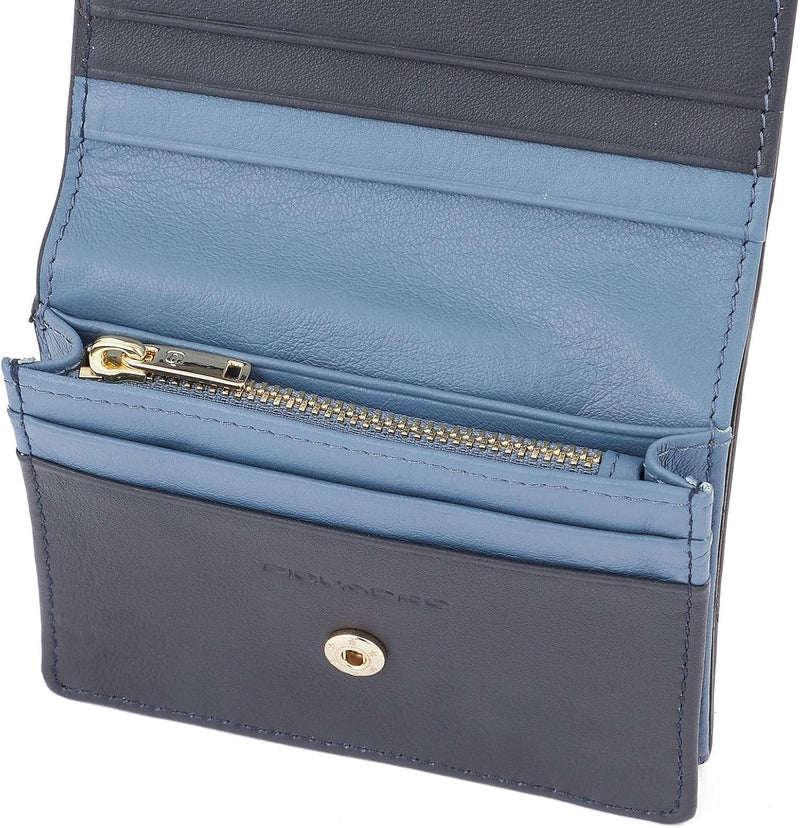 PIQUADRO Circle Women´s Bifold Wallet RFID Azzurro/Cuoio