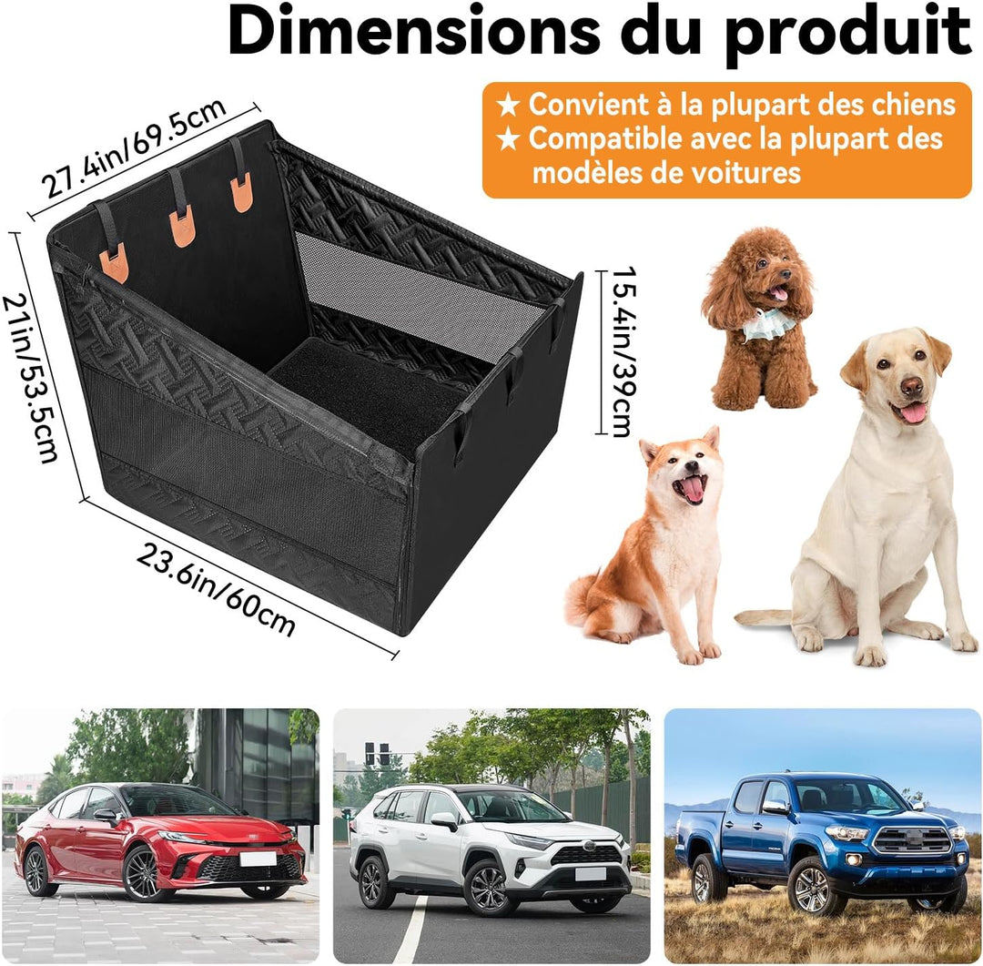 Hunde autositz Rückbank für Mittelgrosse & Grosse Hunde – Sicherheitssitz mit Befestigungsgurt, Ruts
