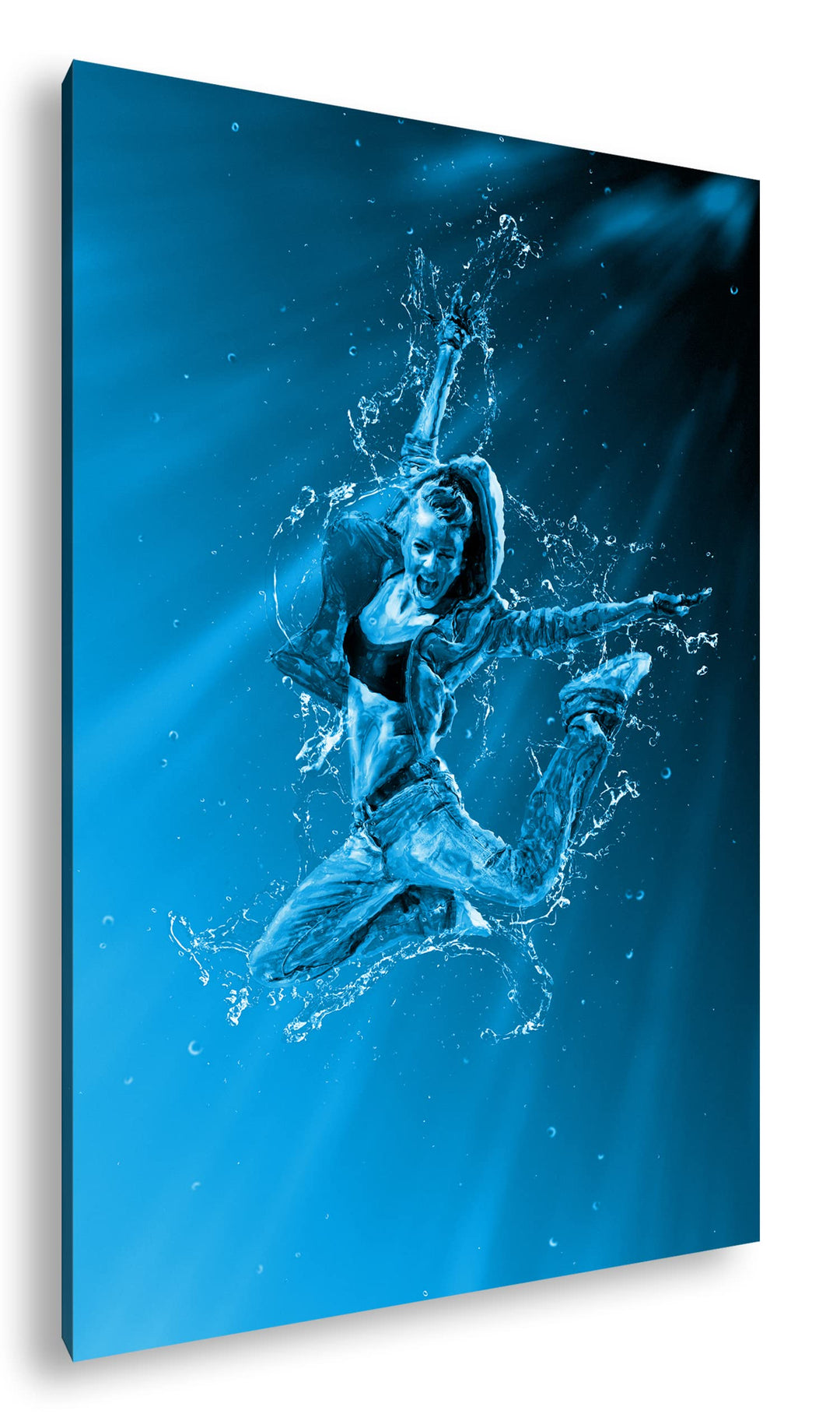 deyoli stylisher Tanz im Wasser Format: 100x70 Effekt: Monocrome Blau als Leinwand, Motiv fertig ger