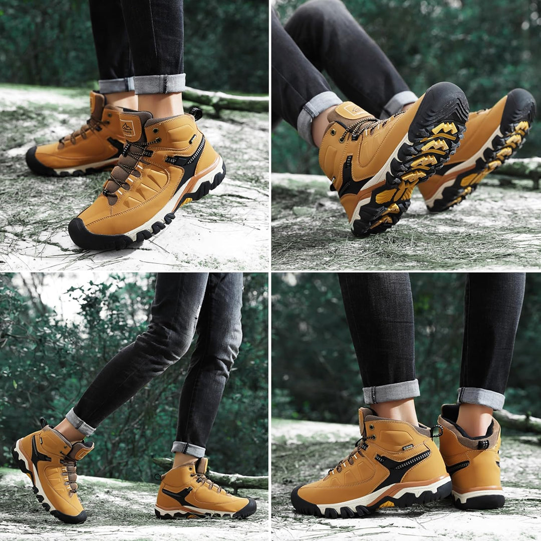 AX BOXING Winterschuhe Herren Gefüttert Winterstiefel Warm Wanderschuhe Draussen Winterboots Rutschf