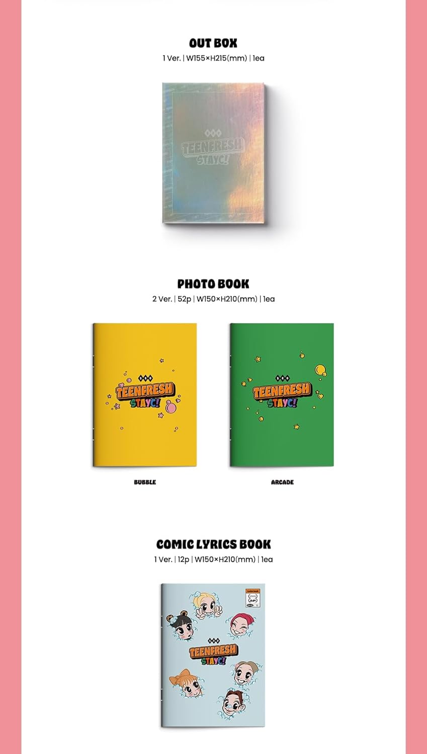 STAYC - TEENFRESH (3rd Mini Album) CD+Folded Poster (BUBBLE ver. / CD Only, No Poster), Bubble Ver.