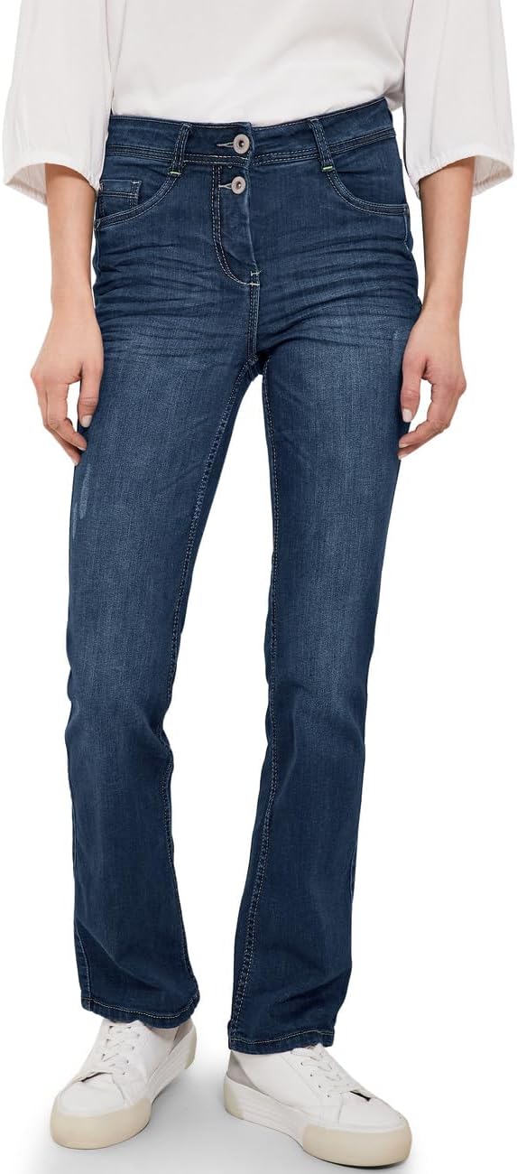 Cecil Damen Jeanshose Bootcut 26W / 32L Dark Blue Wash, 26W / 32L Dark Blue Wash